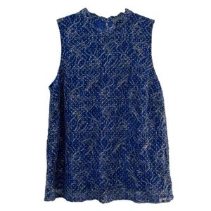 Sunday in Brooklyn Women's Ruthie Metallic Lace Sleeveless Beaded Top Sz S - Picture 1 of 9