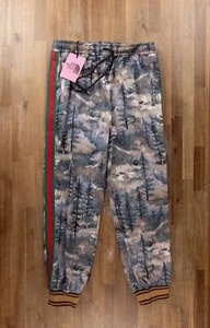 GUCCI x THE NORTH FACE gray winter forest print jogger pants Large authentic - Picture 1 of 10
