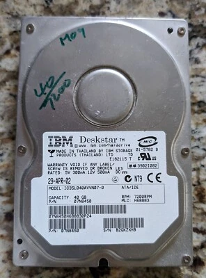IBM Deskstar 120GXP 40GB Internal 7200RPM 3.5" (IC35L040AVVN070) Hard Disk - Image 1 of 3