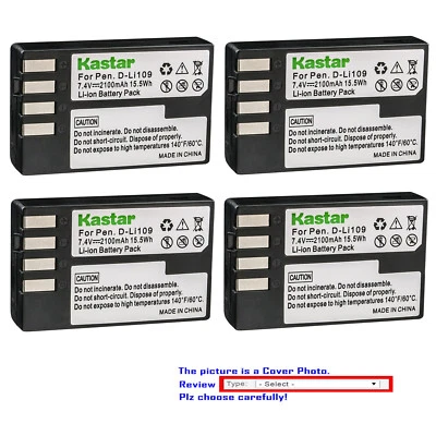 Kastar Replacement Battery for Pentax D-Li109 D-BC109 & Pentax K-R K-r Camera - Image 1 of 3