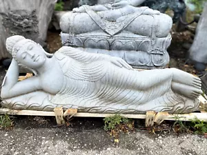 Liegender Buddha aus massivem Lavastein, sehr feine Qualität, 155cm - Bild 1 von 6