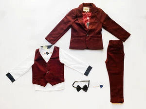 Boys Top Quality Plaid Suit Kid Formal Tuxedo Children Blazer Party Size 7-19 - Picture 1 of 1