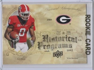 A.J. GREEN RC Georgia Bulldog HISTORICAL PROGRAMS Insert ROOKIE CARD Football AJ - Picture 1 of 2