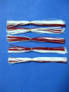 5 silicone Skirt WHITE/RED #5-9255 Lure Spinnerbait Buzz jig Bass Tackle - Picture 1 of 1