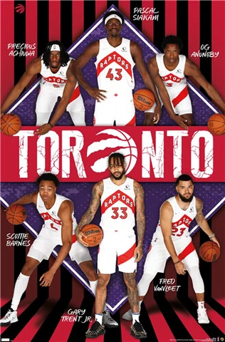 Toronto Raptors THE SIX 2022-23 22x34 POSTER - Siakam, Barnes, Trent, Anunoby ++ Cover