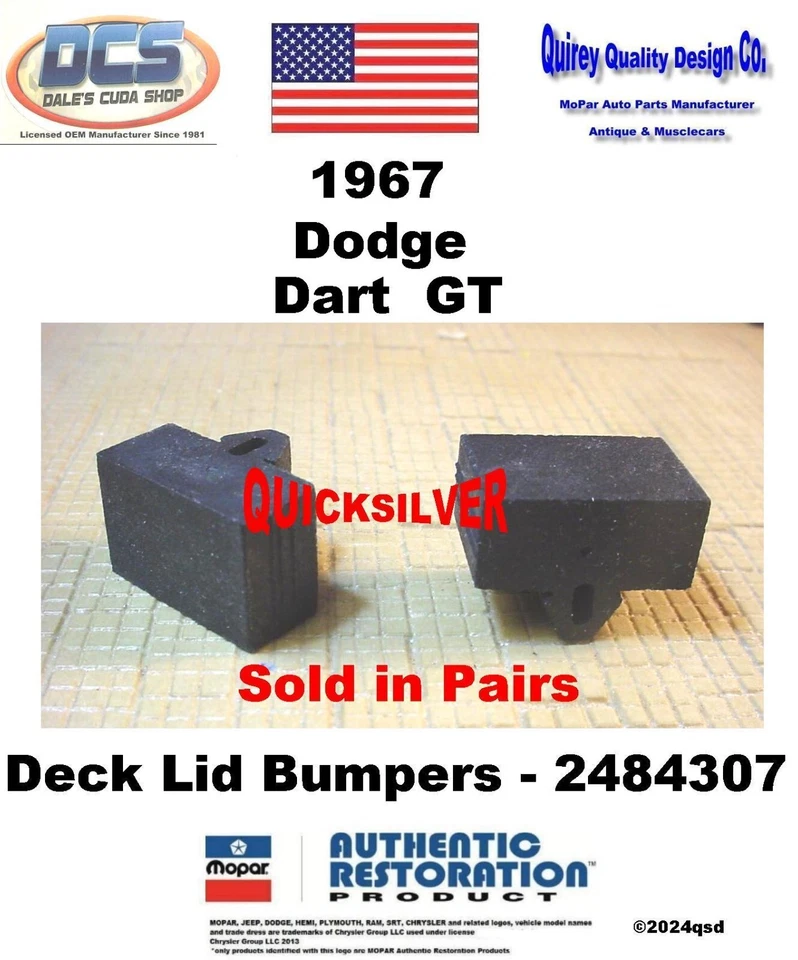 Dodge Dart GT 1967 cubierta tapa parachoques 2484307 nuevo MoPar EE. UU. Foto 1 de 2