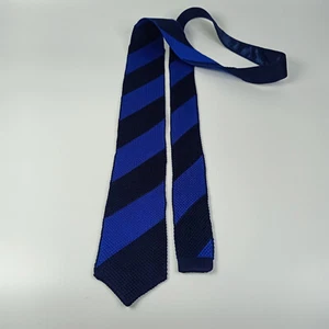 Corbata tejida Christian Orani diseño a rayas azules - Imagen 1 de 8