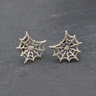 925 Sterling Silver Spider Web Stud Post Earring Jewellery Gift Men Women A1261