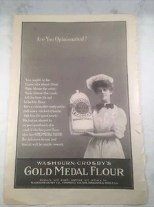 Anuncio impreso de harina medalla de oro 1907 Washburn & Croby Co 16"x11" - Imagen 1 de 5