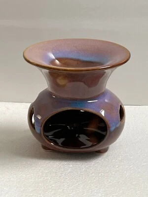 Difusor calentador de cera de vela azul marrón de cerámica Foto 1 de 2