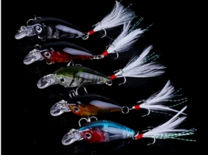 5x esca a manovella da pesca esca dura 4 cm 4 g minnow spinning luccio orata persico - Foto 1 di 9
