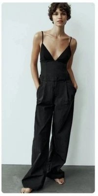 Zara Black Long Jumpsuit, XS - Image 1 of 4