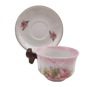Platillo de taza de té vintage sin mango rosa Yunomi C. años 1920-1930 estilo victoriano LEER - Imagen 1 de 23