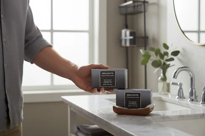 Bath & Body works TWO GRAPHITE SHEA BUTTER CLEANSING BAR For men - Image 1 of 2