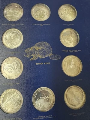 Oregon Commemorative .999 Silver Set 50 PCS In Holder 1 oz Rare!!! - Image 1 of 4