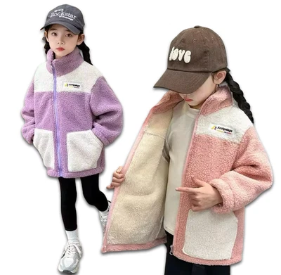 Cálidas chaquetas de invierno para niñas - Prendas exteriores Abrigos de terciopelo acolchados cálidos adolescentes niños Foto 1 de 4