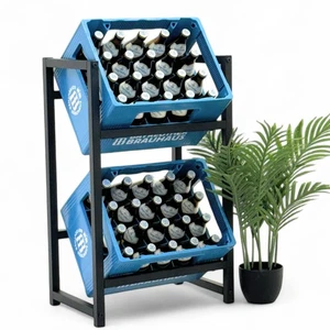 Estante para cajas de bebidas 2 cajas estrecho de metal de pie 96475 soporte para cajas de bebidas - Imagen 1 de 7