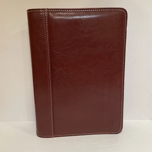 Franklin Covey burgundy Faux Leather Easy Plan 7 Ring Binder Planner Zipper - Bild 1 von 9