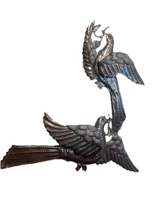 Haitian Steel Drum Wall Art Hand Crafted Birds Julio Balan Metal Sculpture - Picture 1 of 4