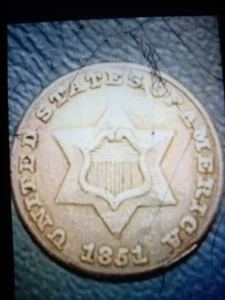 1851 O Three Cent Silver Trime 3c High Grade AU+ Details coin Very Nice Rare - Picture 1 of 4