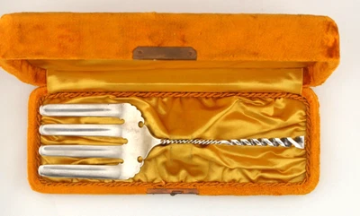 Tenedor grande de plata esterlina Whiting antiguo raro con mango giratorio 9" #TP10 Foto 1 de 4