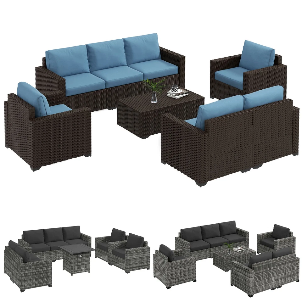 Outsunny Patio Furniture Set w/ Cushions, Conversation Sofa Set - Image 1 of 1