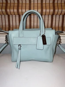 Coach Bleecker Mini Riley Carryall Leder Umhängetasche Duck Egg Blau 30146 - Bild 1 von 7