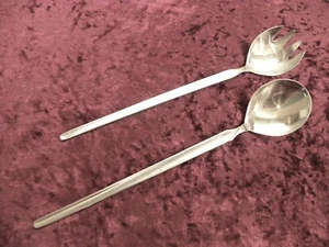 GEMCO Salad Serving Set Mid Century Modern 18/8 Stainless Norway RARE NICE - Picture 1 of 4