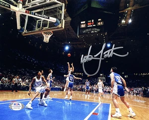 Christian Laettner Signed 8x10 Duke Blue Devils The Shot Photo PSA - Picture 1 of 4