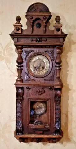 F.M.S. Friedrich Mauthe, Schwenningen antique wall clock.  19th century. work Cover