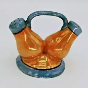 Vintage Lustreware Iridescent one Piece Salt & Pepper Shaker with Handle Japan - Picture 1 of 6