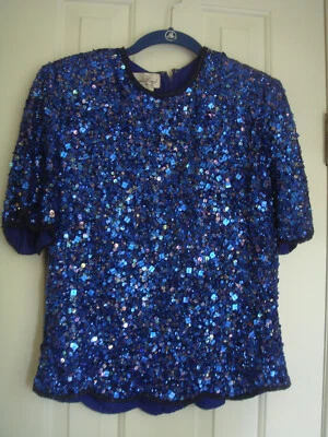 LAURENCE KAZAR PARIS-NUEVA YORK TOP LENTEJUELAS AZUL TALLA M Foto 1 de 4