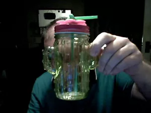 CACTUS SHAPED STRAW GLASS WATER BOTTLE BIRTHDAY CHRISTMAS DRINKING KIDS ADULTS - Picture 1 of 1