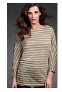 CABI Polish Tee Striped 3/4 Sleeve Top / Tunic, Size M - Picture 1 of 4
