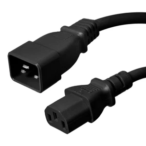 IEC C20 to C13 Power Cord - 2 ft, 15A/250V 14 AWG - Iron Box # IBX-4924-02M - Picture 1 of 1