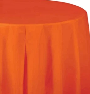 Orange Plastic Round Tablecloth 82" Tableware Decorations Party Supplies - Picture 1 of 1