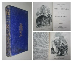 1858 BOY'S ADVENTURE'S in AUSTRALIA Hunting Australian Bush Aborigines Animals - Picture 1 of 12