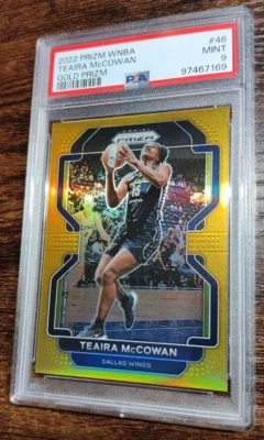 2022 Prizm WNBA Teaira McCowan #46 GOLD /10 PSA 9! NONE HIGHER! - Image 1 of 2