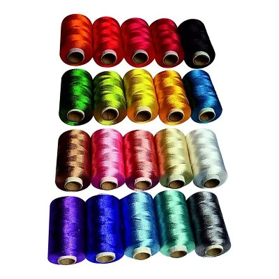 Sewing Thread Art Poly Silk For Embroidery Assorted Colors Pack of 20 Spools - Image 1 of 4
