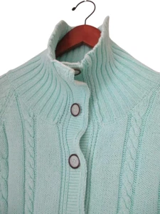 Gr. M blaue Willi’s Denmark Strickjacke Damen grün Zopfmuster Y2K Pullover 90er - Bild 1 von 10