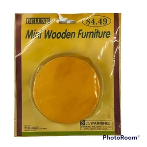 MINI DOLL HOUSE FURNITURE Wood ROUND TABLE FOR DOLL HOUSE New Old Stock New - Picture 1 of 5