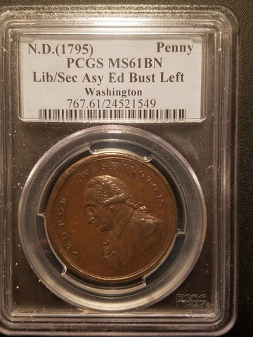 N.D. (1795) Liberty And Security Washington Penny * Bust Left * PCGS MS61BN Cover