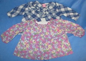 Infant Girls Old Navy Children's Place Long Sleeve Shirts Plaid Floral Size 0-3 - Picture 1 of 11