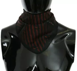 CoSTUME NATIONAL C'N'C Schal schwarz orange 100 % Seide Marke 60x65cm UVP $ 200 - Bild 1 von 9