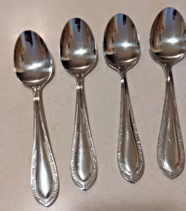 4 - Reed & Barton TRADITION-TANGLEWOOD TEASPOONS Rope Edge 18/10 Stainless - Picture 1 of 3