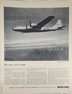 1944 Boeing Airplanes Vintage Ad size alone wasnt enough - Picture 1 of 1