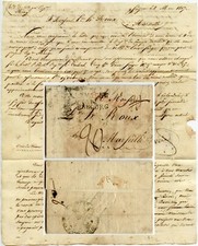 SMYRNA 1817 DISINFECTED MAIL LETTER MINIATURE to FRANCE STRASBOURG + AUTRICHE