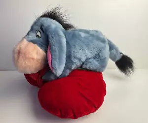 Disney Store 2002 Eeyore with rose on Red Heart soft toy plush - Picture 1 of 13