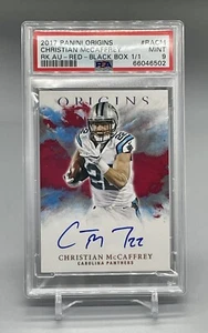❤️Christian McCaffrey 2017 Origins Football Rookie Red Black Box Auto 1/1 PSA 9 - Bild 1 von 4