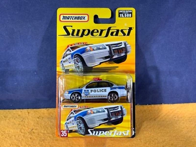 Y8-80 MATCHBOX SUPERRÁPIDO - CHEVY IMPALA COCHE DE POLICÍA - #35 - 2005 - NUEVO EN CAJA  Foto 1 de 4